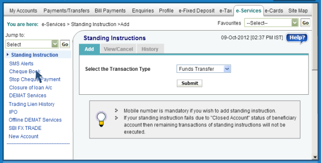 cheque book option SBI Online Banking Tips - Get Account Summary, Cheque Book