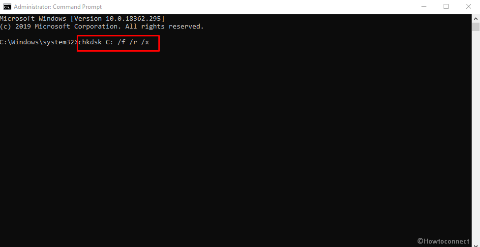 chkdsk command in elevated command prompt
