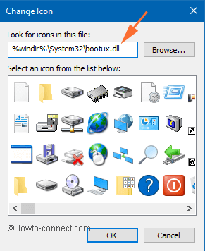 choose an icon for advance startup shortcut