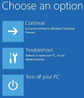 choose an option on screen