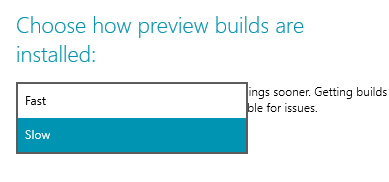choose how preview build are installed drop down choose how preview build are installed drop down