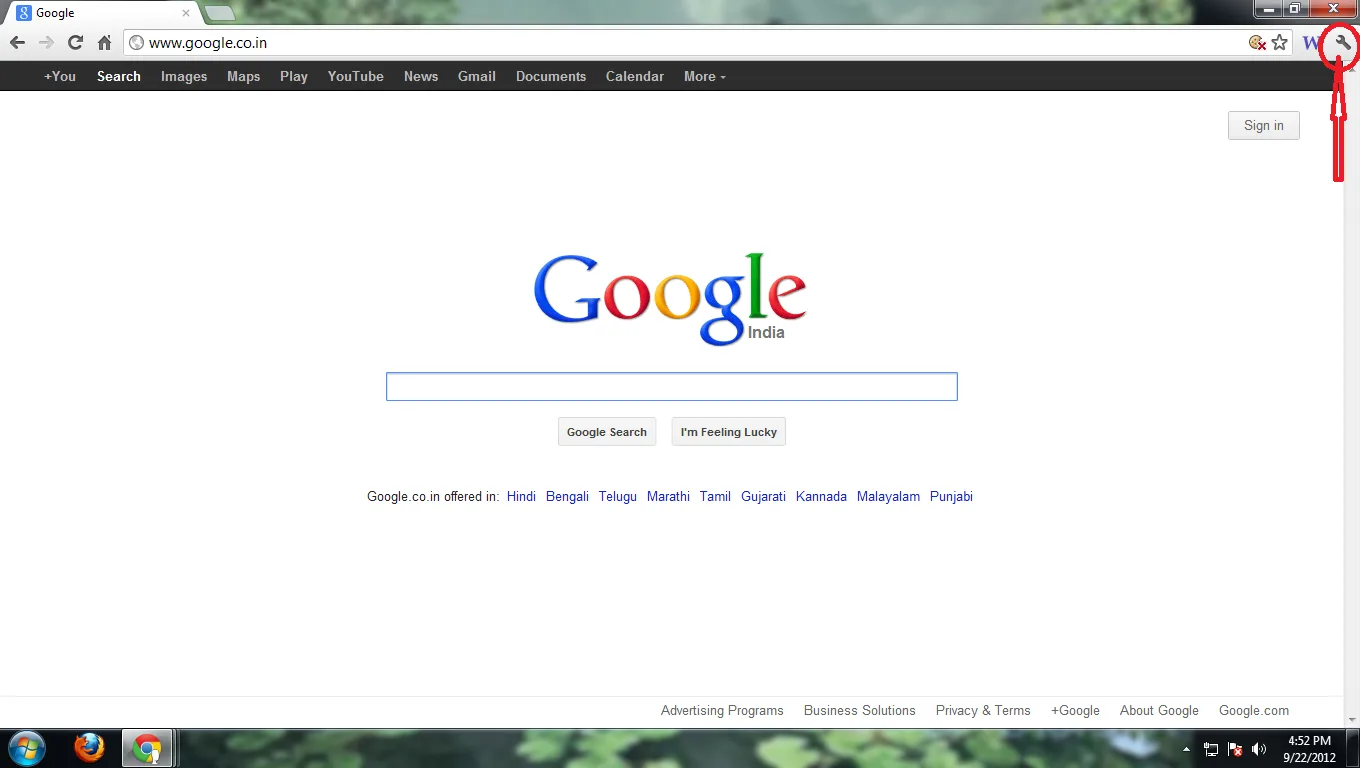 chrome homepage