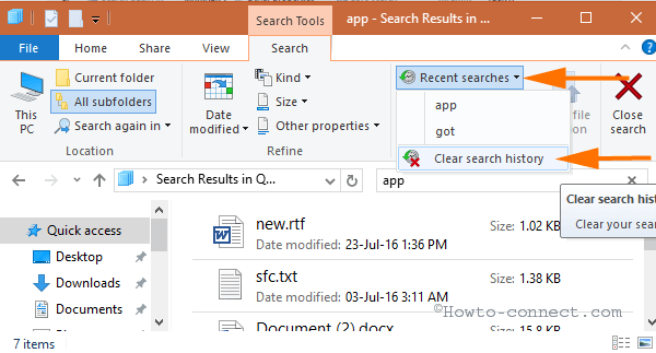 clear search history recent searches file xeplorer windows 10 (1)