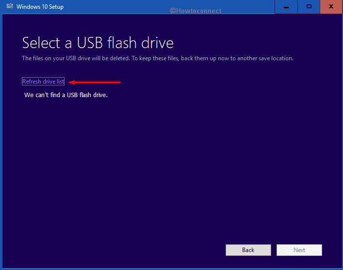 click refresh drive list