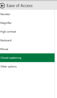 closed captioning option