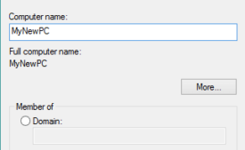 computer name or domain name change