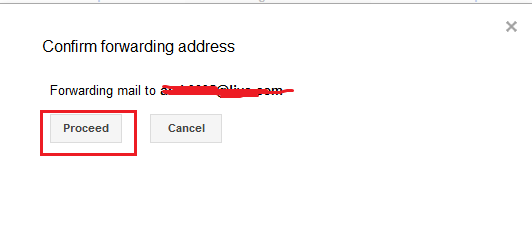 confirm forwarding email id