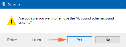confirmation dialog box to remove sound scheme confirmation dialog box to remove sound scheme
