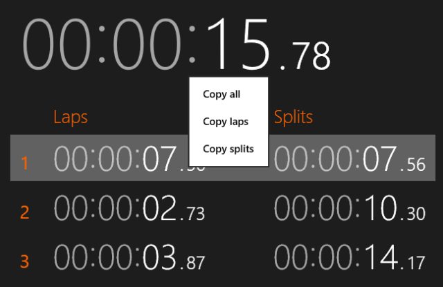 copy laps and splits in stopwatch in windows 10 copy laps and splits in stopwatch in windows 10