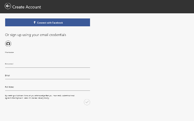 create account page Flipboard Windows 8 App - Read and Create your Own Magazine