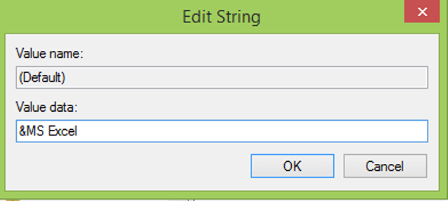 create ms excel folder Include an Application to Context Menu on Windows 8
