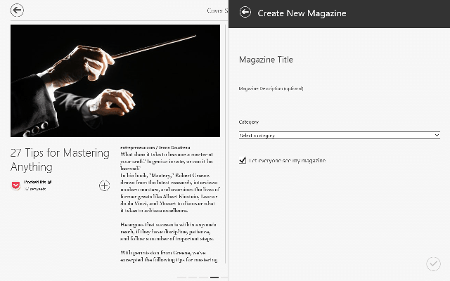 create new magazine Flipboard Windows 8 App - Read and Create your Own Magazine