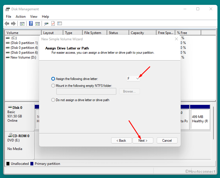create partition n windows 11 assign a drive letter