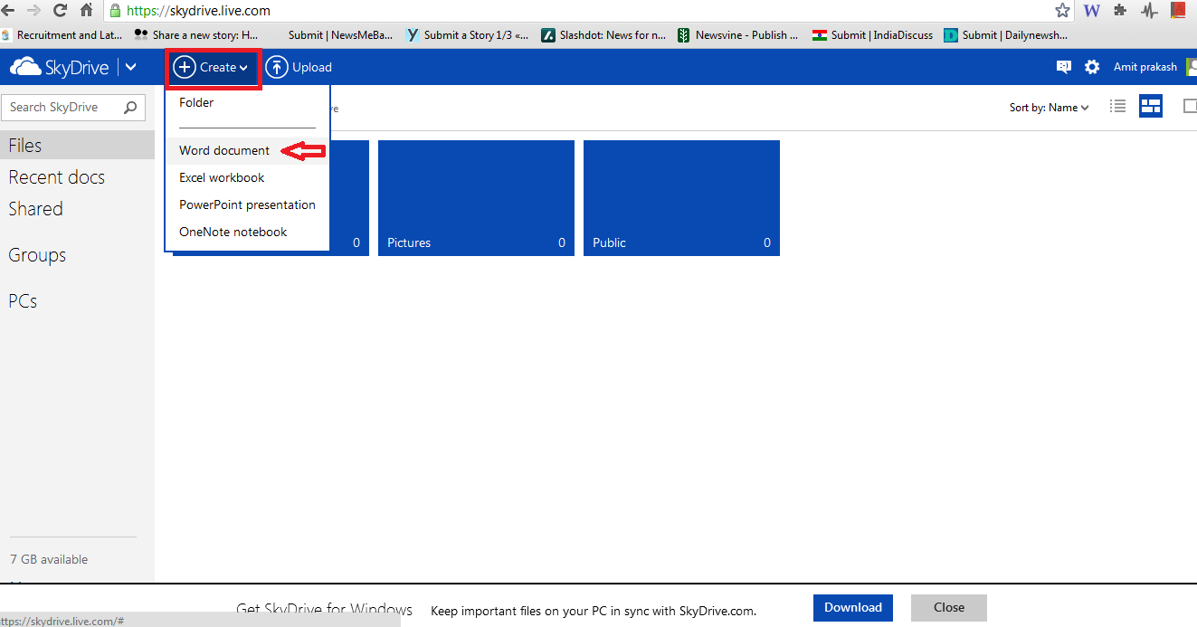 create skydrive word document create skydrive word document