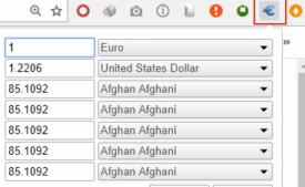 currency converter icon in chrome