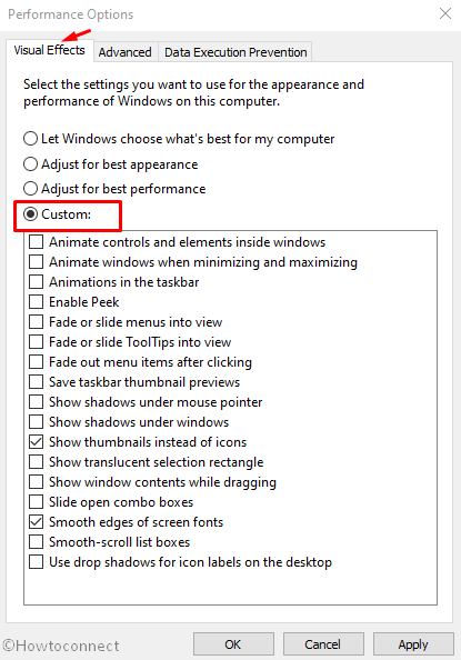 custom radio button in performance option custom radio button in performance option in visual effects