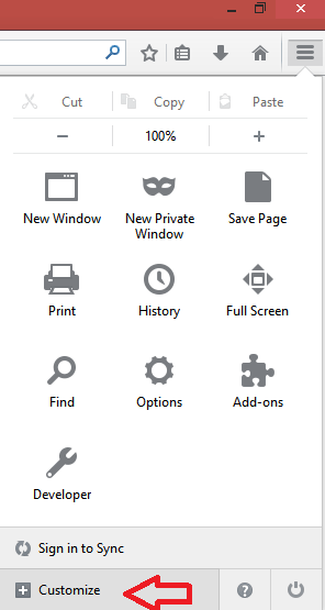 customize-button-on-menu 5 Tips to Bring Back Menu Bar on Firefox