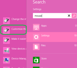 customize mouse for left handed users