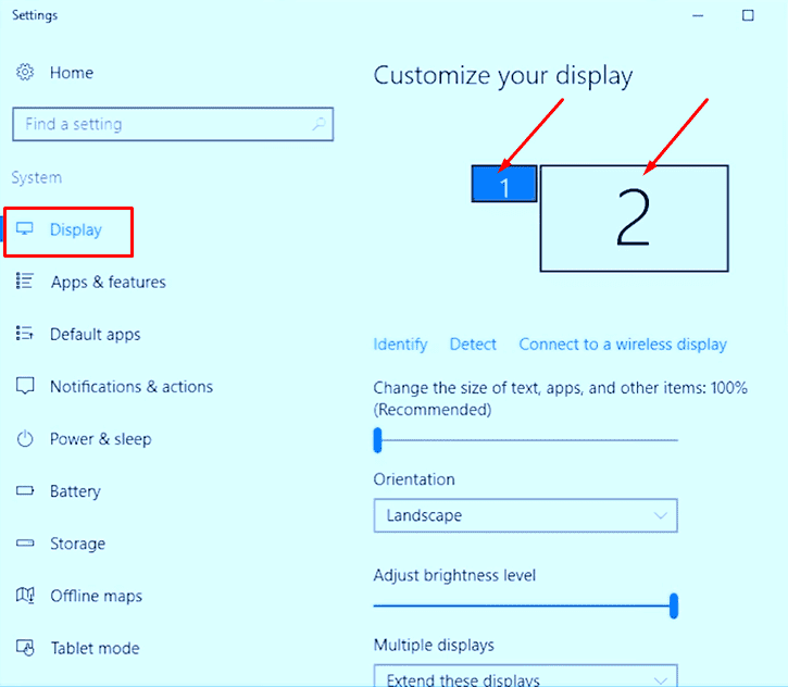 customize your display on settings