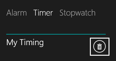 delete button at the corner of the timer delete button at the corner of the timer in windows 10