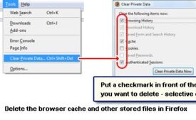 delete cookies cache stored files firefox