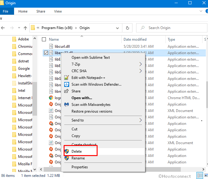 delete origin cache from folder