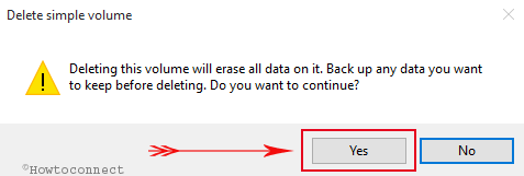 delete simple volume confirmation box delete simple volume confirmation box
