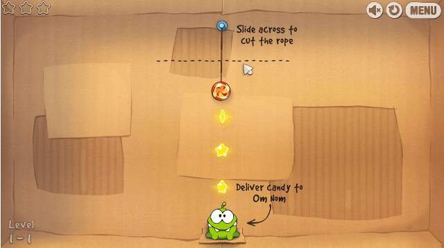 demonstration to play the game How To Play Cut the Rope Game on Your Android Device