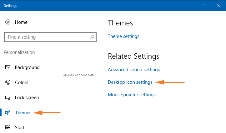 desktop icon settings on personalization window