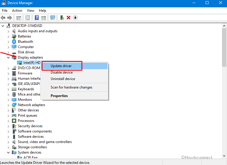 device manager display adapters