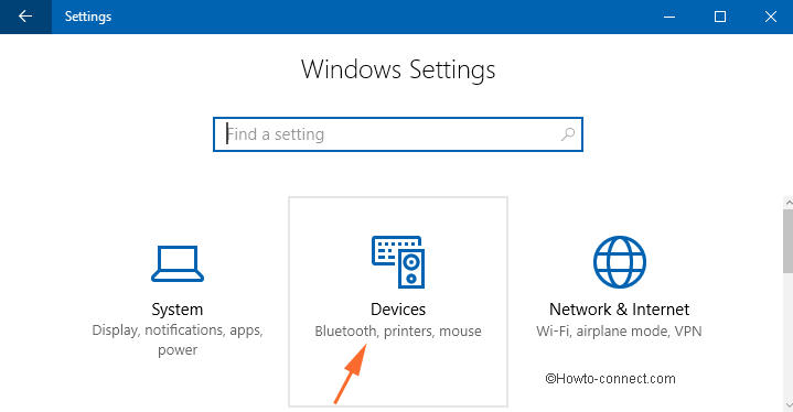 devices under settings