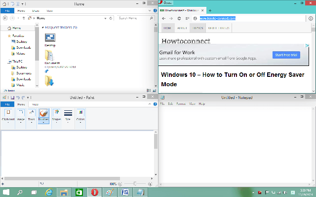 different windows to the different corners of the screen different windows to the different corners of the screen