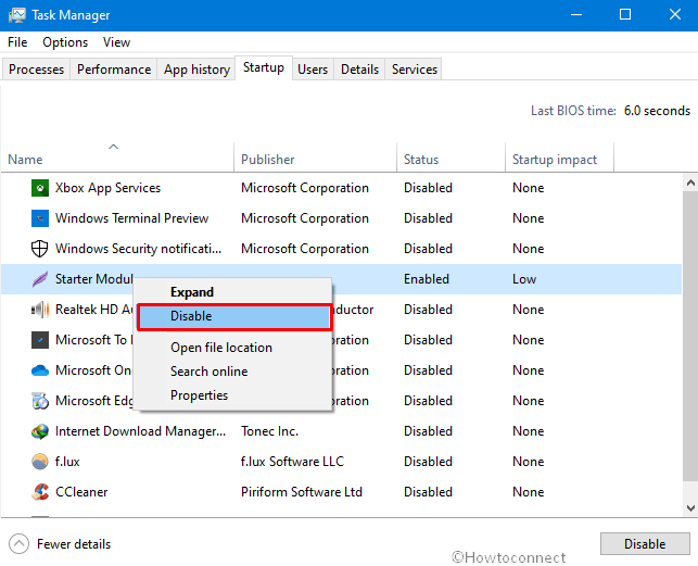 disable startup programs