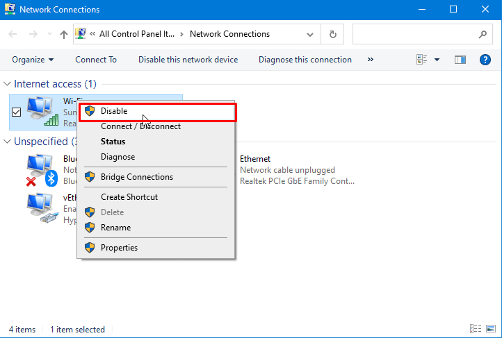 disable wifi