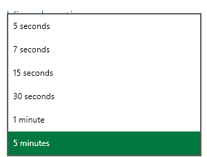 drop down options for time of app notifications