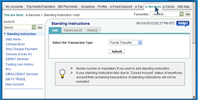 SBI Online Banking Tips - Get Account Summary, Cheque Book