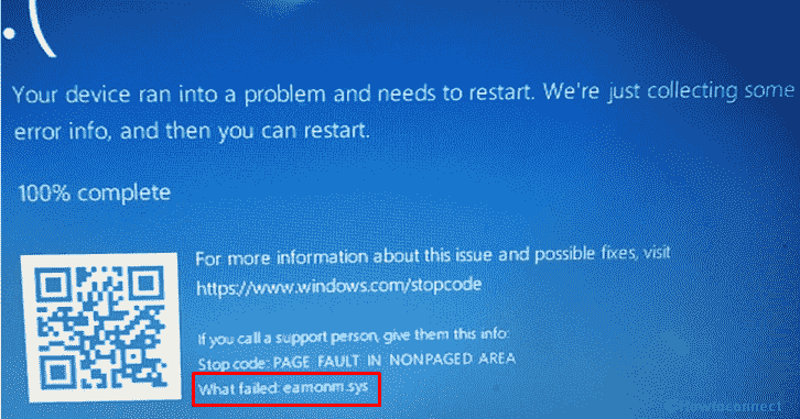 eamonm.sys BSOD Blue screen Error in Windows 10
