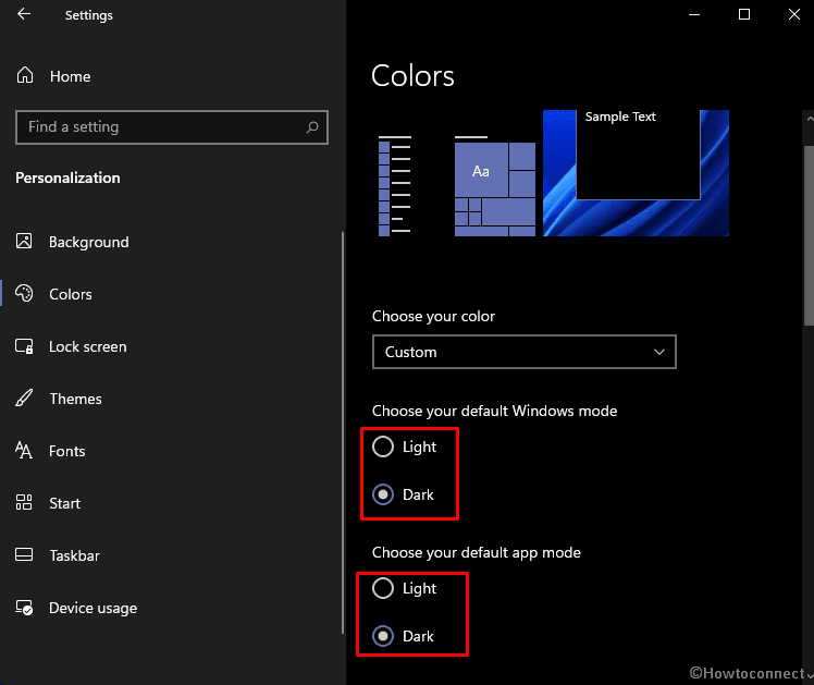 enable dark mode in Windows 11 for windows and apps