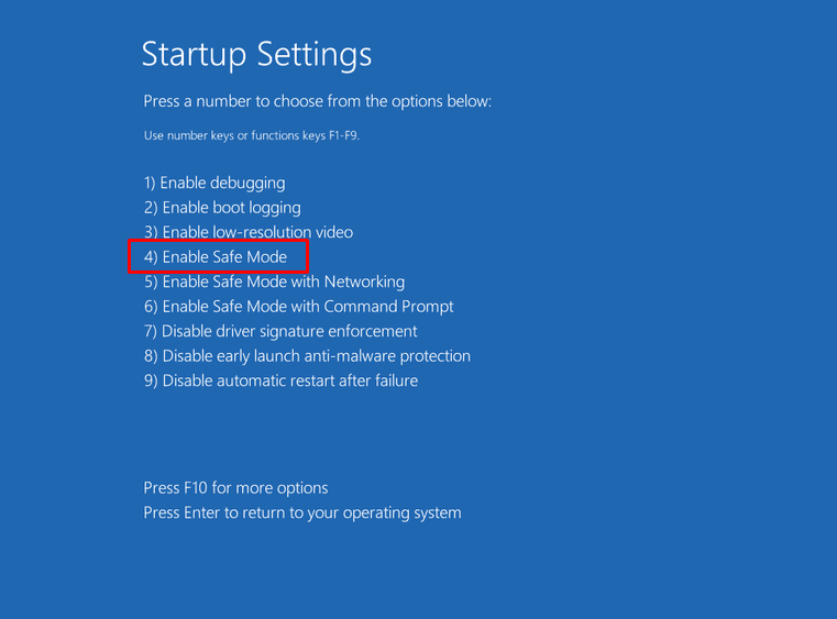 enable safe mode
