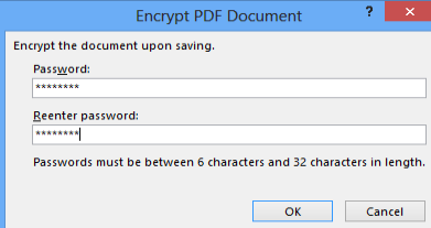 encrypt pdf document in word 2013