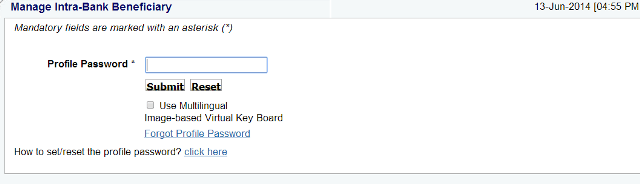 enter profile password How to Pay Money to SBI Account of Others Using NetBanking