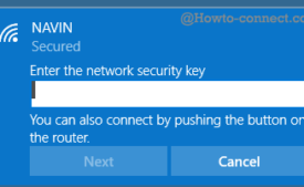 enter network security key on establishing aconnection