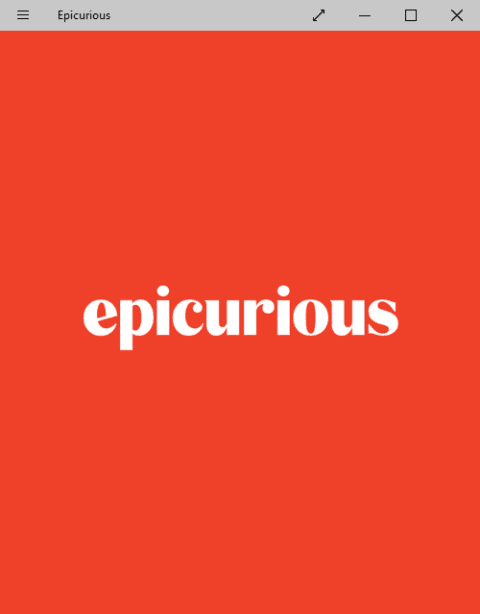 epicurious app for windows starting page