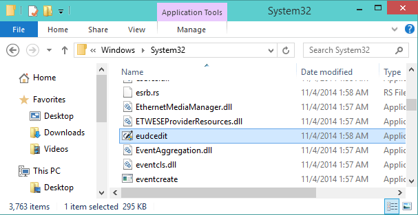 eudcedit option in system 32 folder
