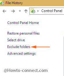Exclude Folders From File History on Windows 10