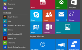 expand icon on start menu in windows 10