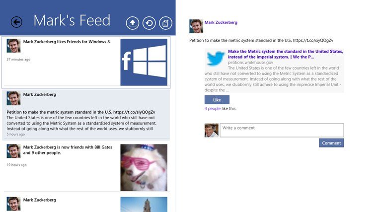 facebook+lite app feed section