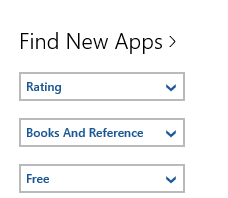 find new apps drop down find new apps drop down