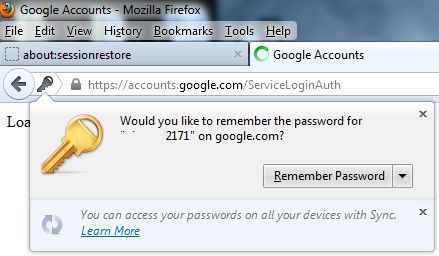 firefox remember password