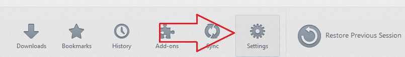 firefox settings button firefox settings button